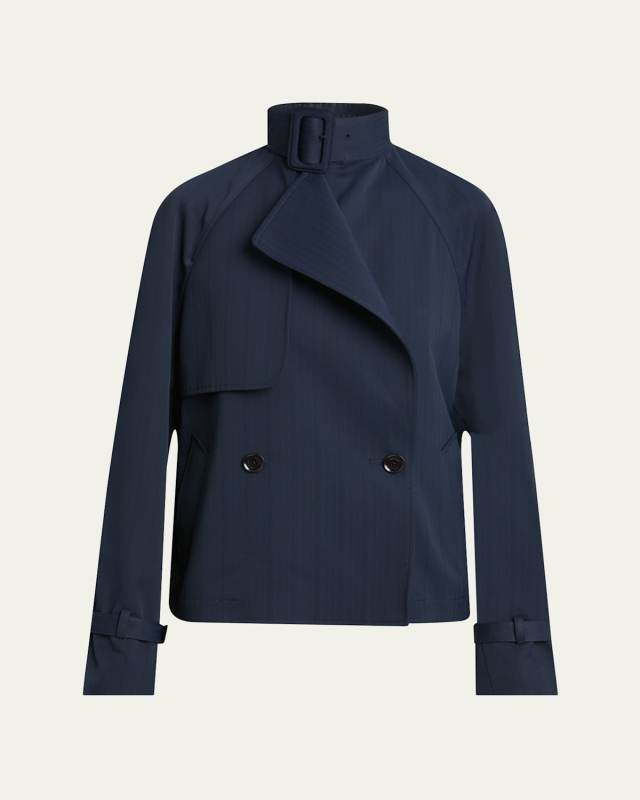 Larissa Technical Nylon Jacquard Short Jacket